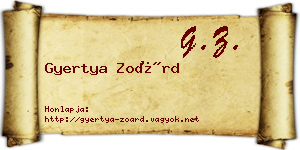 Gyertya Zoárd névjegykártya